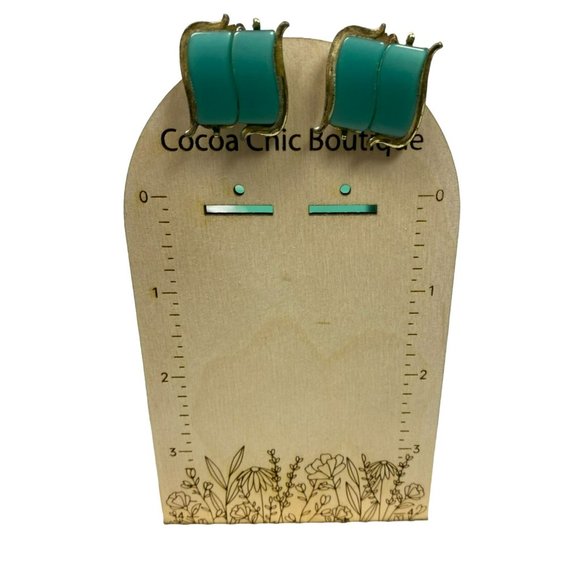 3 pair Vintage Purple, White, and Blue Enamel MCM Clip on Earrings - Picture 4 of 5